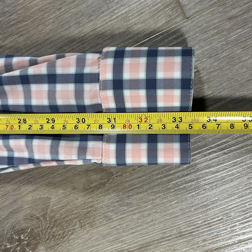 Mizzen + Main Leeward Collection Medium Trim Fit Blue Pink Plaid Button Front US - Picture 13 of 13
